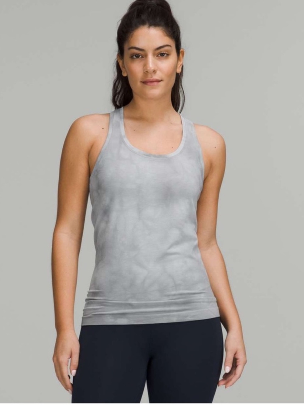 Lululemon Swifty Tech Gray Tie-Dye Racerback Tank Top